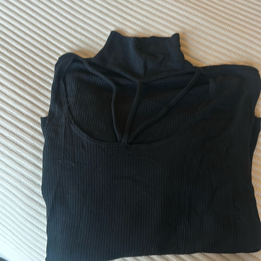 Long sleeve peekaboo shirt 
Turtle neck